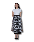 White Rose Lace Midi Skirt